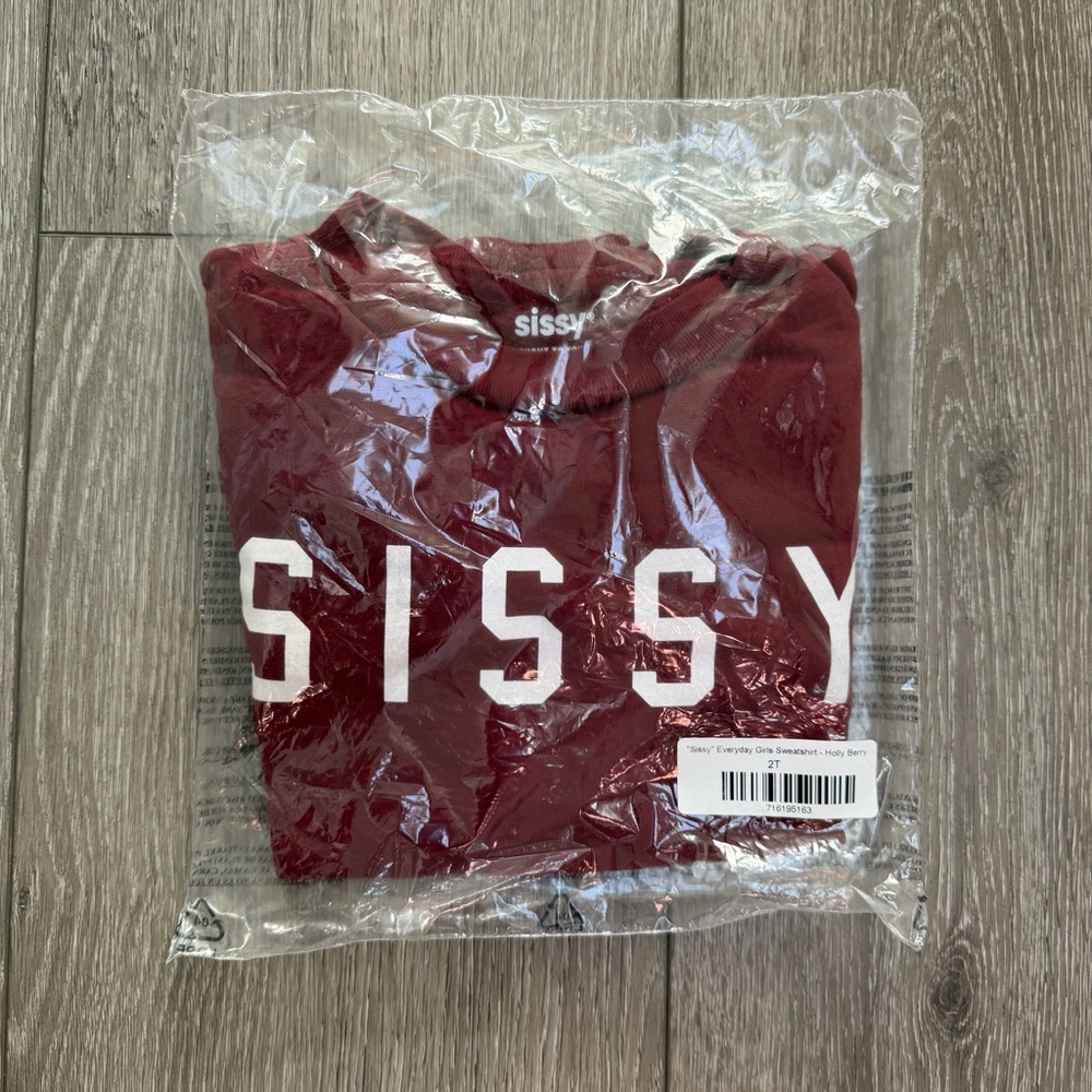 LITTLE BIPSY FORD AN WYATT SISSY PULLOVER CREW NECK SWEATSHIRT HOLLY BERRY 2T